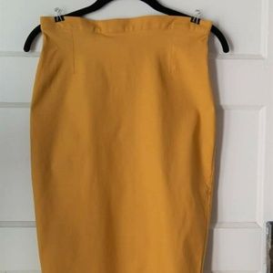 Pinup pencil skirt in mustard yellow by Pinup Girl